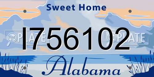 I756102 Alabama License Plate