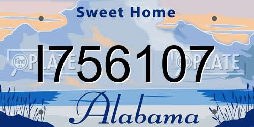 I756107 Alabama License Plate