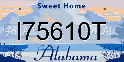 I75610T Alabama License Plate