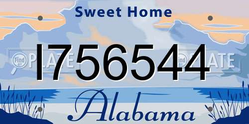 I756544 Alabama License Plate