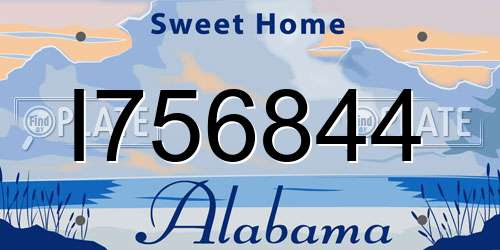 I756844 Alabama License Plate