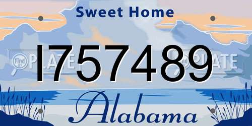 I757489 Alabama License Plate