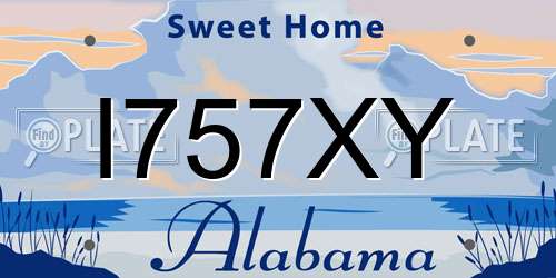 I757XY Alabama License Plate
