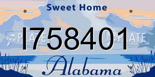 I758401 Alabama License Plate