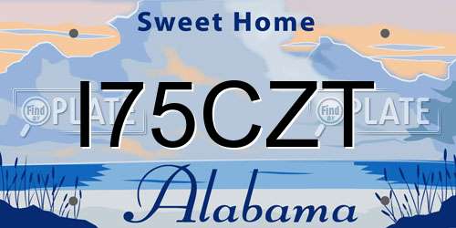 I75CZT Alabama License Plate