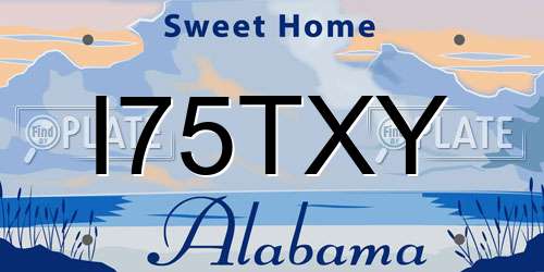 I75TXY Alabama License Plate