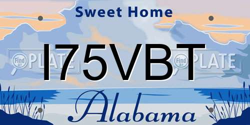 I75VBT Alabama License Plate