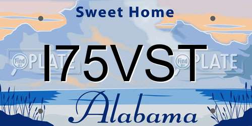 I75VST Alabama License Plate