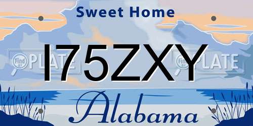 I75ZXY Alabama License Plate