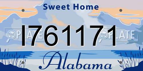 I761171 Alabama License Plate