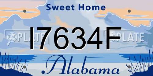 I7634F Alabama License Plate