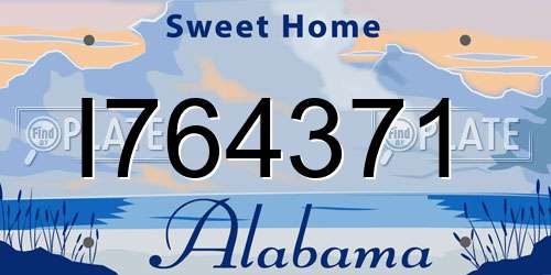 I764371 Alabama License Plate