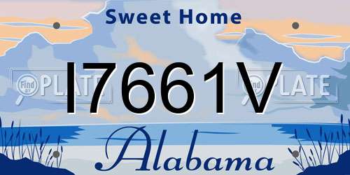 I7661V Alabama License Plate