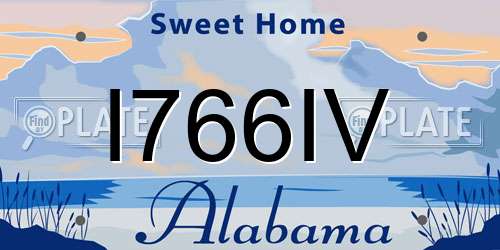 I766IV Alabama License Plate