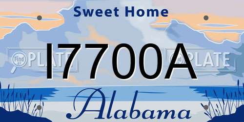 I7700A Alabama License Plate