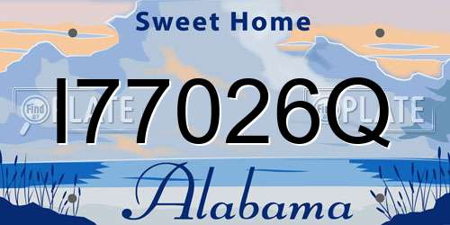 I77026Q Alabama License Plate