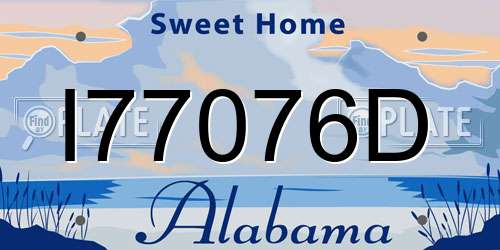 I77076D Alabama License Plate