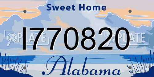I770820 Alabama License Plate