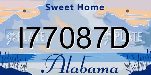 I77087D Alabama License Plate