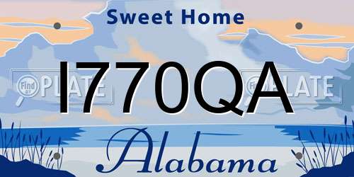 I770QA Alabama License Plate