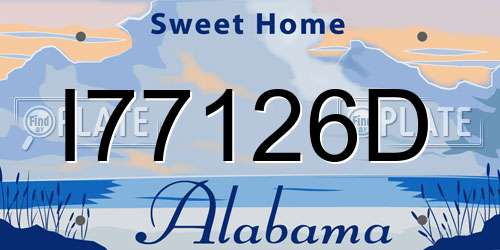 I77126D Alabama License Plate