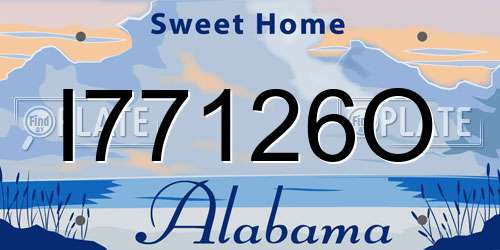 I77126O Alabama License Plate