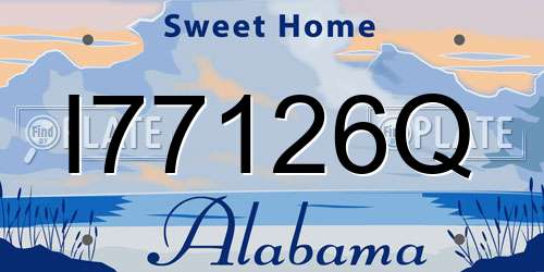 I77126Q Alabama License Plate