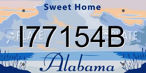 I77154B Alabama License Plate