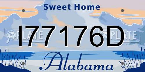 I77176D Alabama License Plate