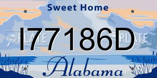 I77186D Alabama License Plate