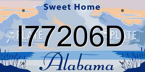 I77206D Alabama License Plate