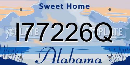 I77226Q Alabama License Plate