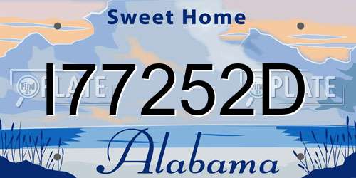I77252D Alabama License Plate