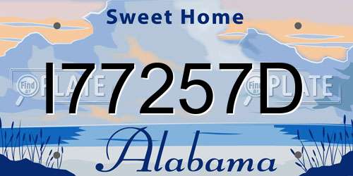 I77257D Alabama License Plate