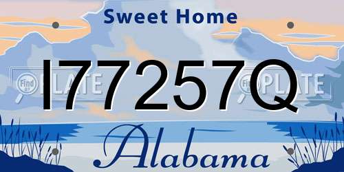I77257Q Alabama License Plate