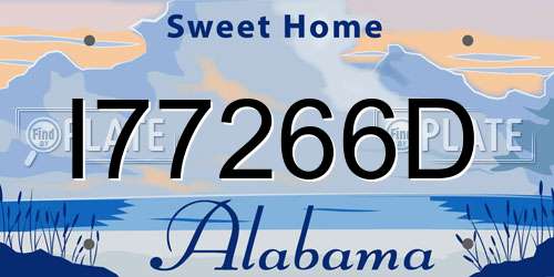 I77266D Alabama License Plate