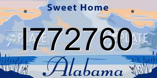 I772760 Alabama License Plate