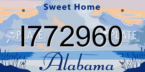 I772960 Alabama License Plate
