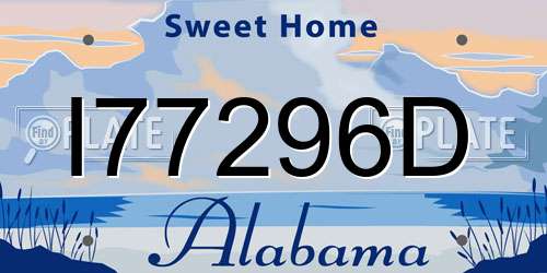I77296D Alabama License Plate