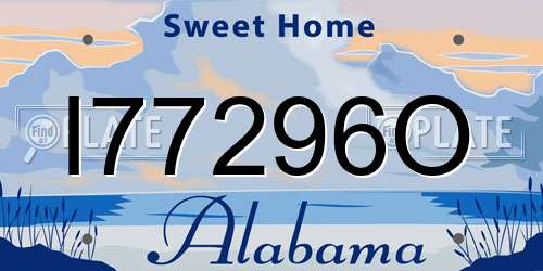 I77296O Alabama License Plate