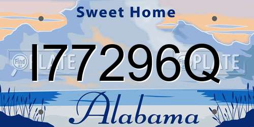 I77296Q Alabama License Plate