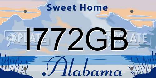 I772GB Alabama License Plate