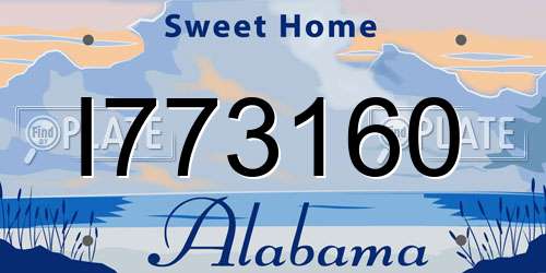 I773160 Alabama License Plate