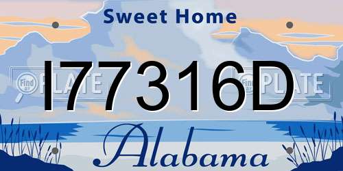 I77316D Alabama License Plate