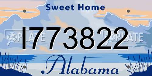 I773822 Alabama License Plate