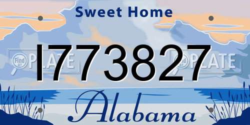 I773827 Alabama License Plate
