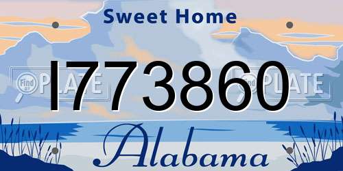 I773860 Alabama License Plate