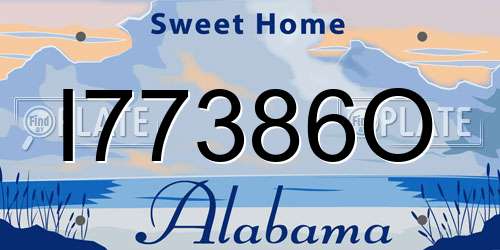 I77386O Alabama License Plate