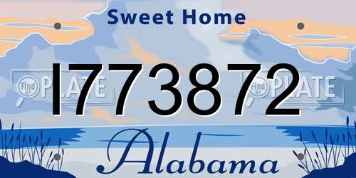 I773872 Alabama License Plate
