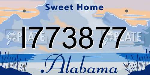 I773877 Alabama License Plate